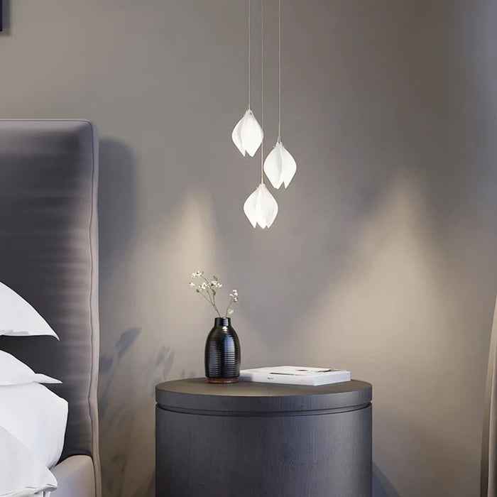 Rylight 3/9/18/32/36/70-Licht Nordic Magnolia Bloem Keramiek Hanger Lange Kroonluchter