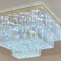 ثريا كبيرة جدًا على الطراز الحديث من Rylight ذات تركيب كريستالي مربع متدرج