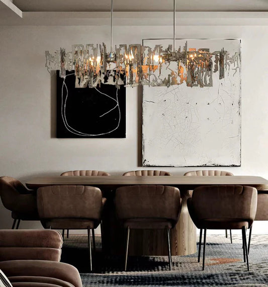 ثريا متدلية من الحديد مستطيلة غير منتظمة من رايلايت