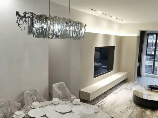 ثريا متدلية من الحديد مستطيلة غير منتظمة من رايلايت