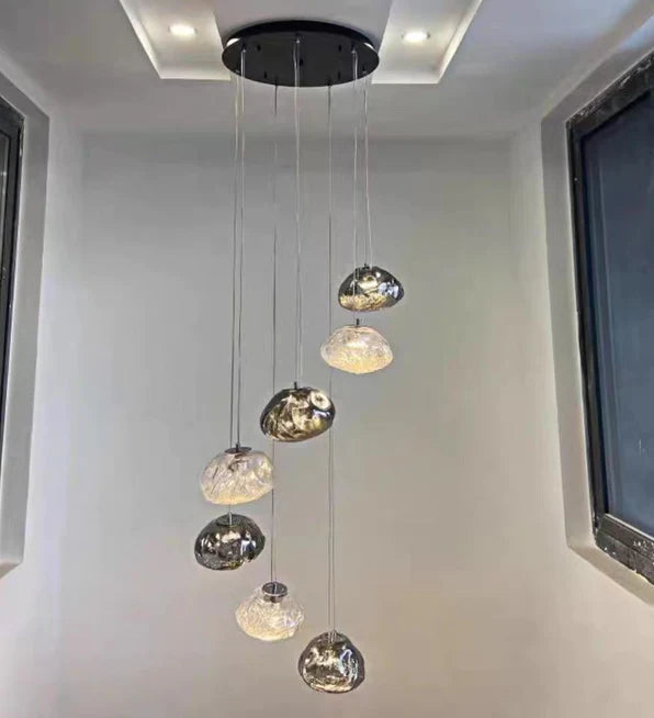Rylight 5/8/10/11/16/20-licht minimalistische glazen wolk decoratieve kroonluchter