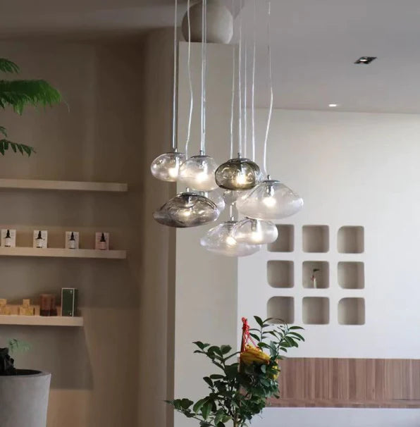 Rylight 5/8/10/11/16/20-licht minimalistische glazen wolk decoratieve kroonluchter