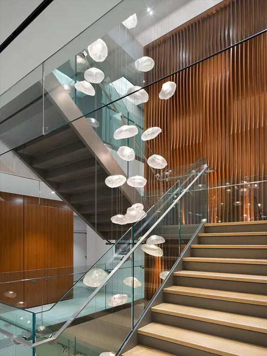 Rylight 5/8/10/11/16/20-licht minimalistische glazen wolk decoratieve kroonluchter