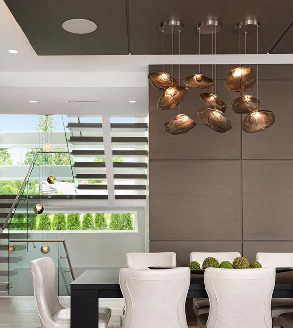 Rylight 5/8/10/11/16/20-licht minimalistische glazen wolk decoratieve kroonluchter