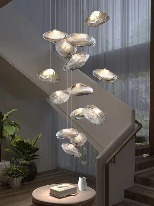 Rylight 5/8/10/11/16/20-licht minimalistische glazen wolk decoratieve kroonluchter
