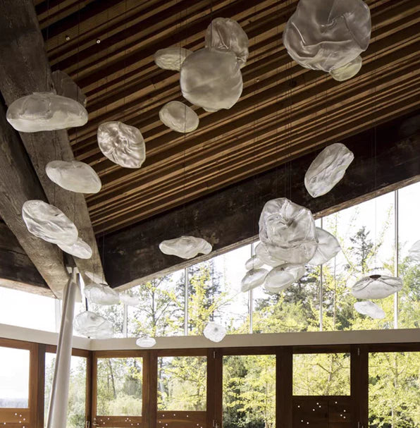 Rylight 5/8/10/11/16/20-licht minimalistische glazen wolk decoratieve kroonluchter