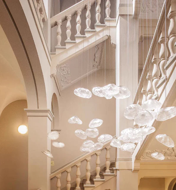 Rylight 5/8/10/11/16/20-licht minimalistische glazen wolk decoratieve kroonluchter