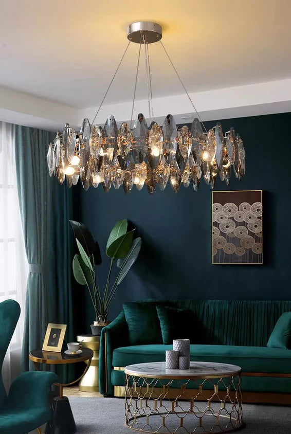 Luxury Leaf Crystal Chandelier for Living Room Modern/Dining Room