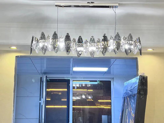 ثريا كريستال فاخرة على شكل ورقة شجر لغرفة المعيشة/غرفة الطعام الحديثة