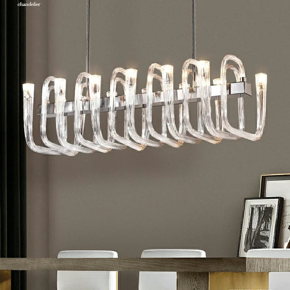 Rylight 12/16/32-lichts glazen kroonluchter Klassieke kaarsstijl plafondlamp