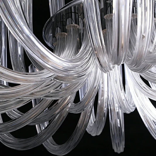 Rylight 12/16/32-lichts glazen kroonluchter Klassieke kaarsstijl plafondlamp