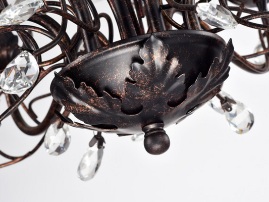 Rylight nieuwe stijl kristallen kaarskroonluchter in donkere lakafwerking