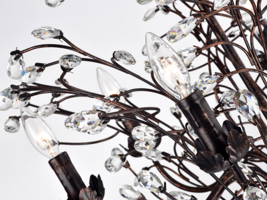 Rylight nieuwe stijl kristallen kaarskroonluchter in donkere lakafwerking