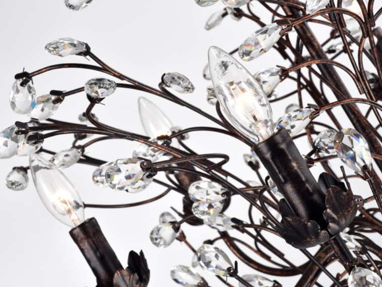 Rylight New Style Crystal Candle Chandelier in Dark Lacquer Finish