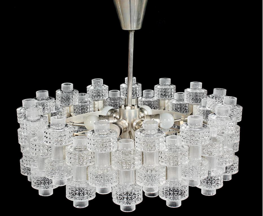 ثريا زجاجية منقوشة بشكل معقد من Rylight بطبقة 1/2