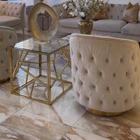 Rylight Stainless Steel Living Room End Table in Gold/Silver Finish