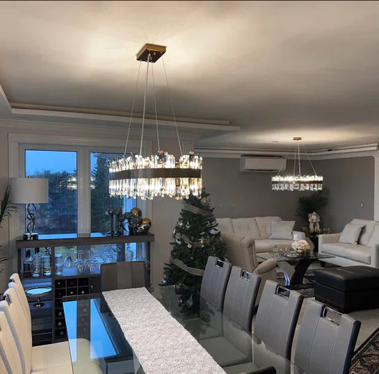 Rylight Luxury&Modern Round Ring Crystal Chandelier