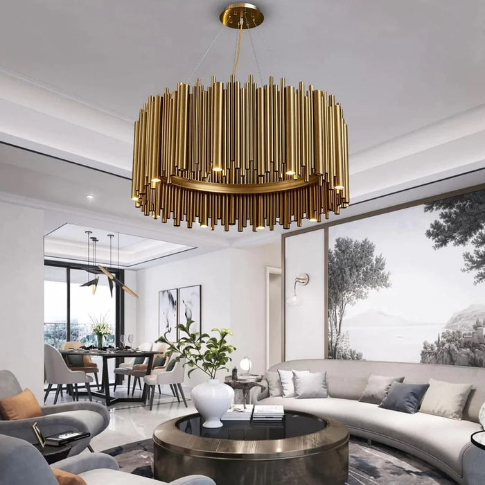 Rylight vergulde messing buizenkroonluchter