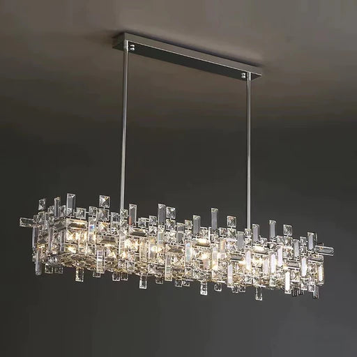 Rylight Linear/Square Irregular Crystal Pendant Chandelier