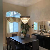 ثريا كريستالية فاخرة كبيرة مستديرة/بيضاوية متعددة الطبقات من رايلايت لايت