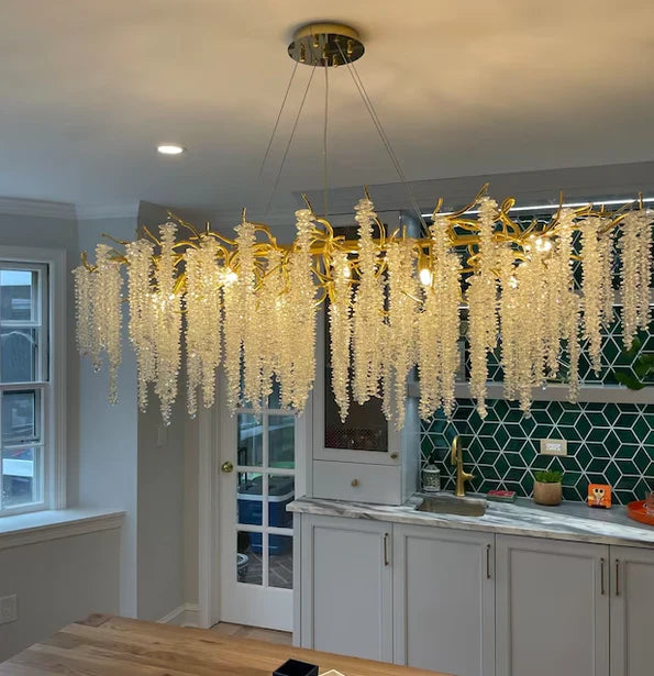 Rylight Round/Rectangle Crystal Willow Chandelier