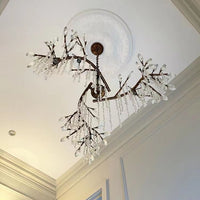 Rylight 6/18-Light Bronze/Black Branch Chandelier With Crystal Drops