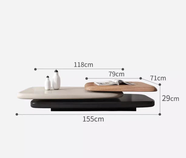 Minimalist Rotatable Coffee Table for Living Room