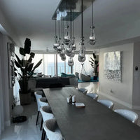 Modern Raindrop Crystal Chandelier with Rectangular Canopy