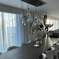 Modern Raindrop Crystal Chandelier with Rectangular Canopy