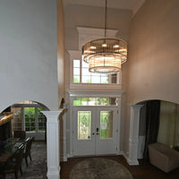 ثريا رايلايت الزجاجية المزخرفة المصنوعة يدويًا والمكونة من طبقتين