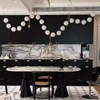 Rylight Modern Simple Acrylic Pearl Necklace Chandelier