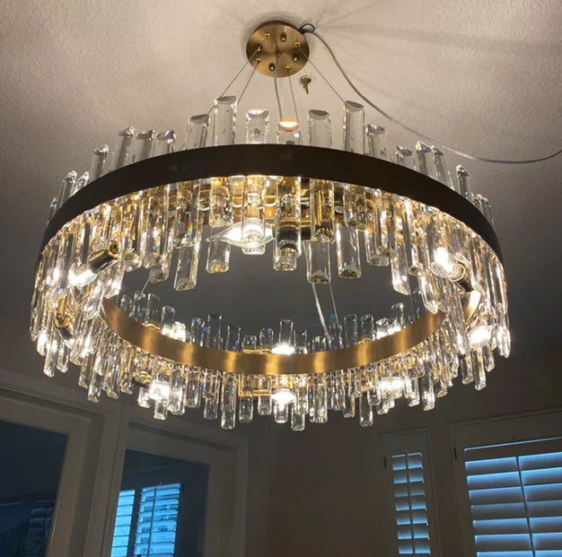 ثريا كريستالية ذات حلقة دائرية فاخرة وحديثة من رايلايت