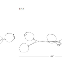 Rylight 5/7/8/9-lichte Spoetnik rokerige grijze/amberkleurige glazen kroonluchter