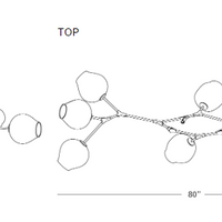 Rylight 5/7/8/9-lichte Spoetnik rokerige grijze/amberkleurige glazen kroonluchter