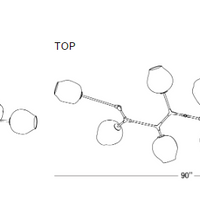 Rylight 5/7/8/9-lichte Spoetnik rokerige grijze/amberkleurige glazen kroonluchter