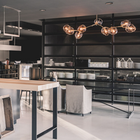 Rylight 5/7/8/9-lichte Spoetnik rokerige grijze/amberkleurige glazen kroonluchter