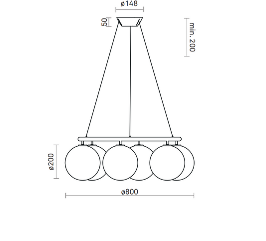 Rylight ovale/ring 3/6/8-bollen klasse kroonluchter