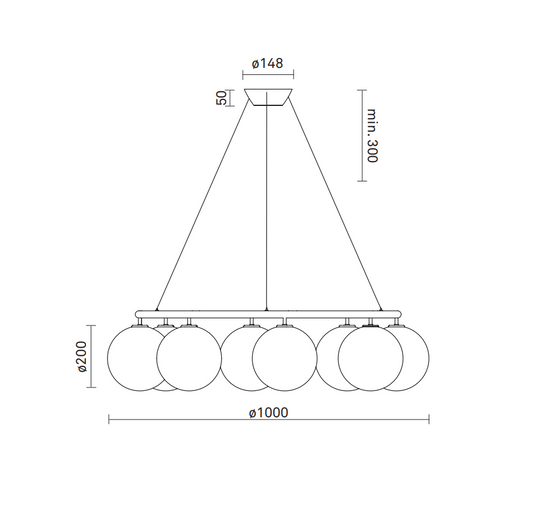 Rylight ovale/ring 3/6/8-bollen klasse kroonluchter