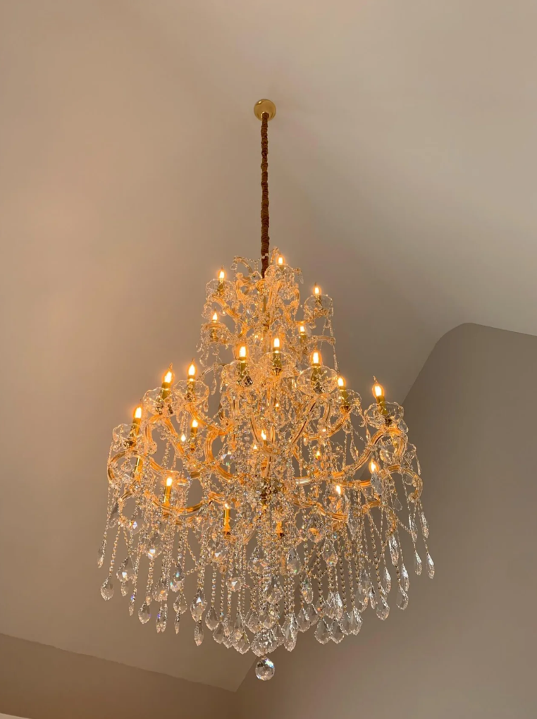 Rylight 37-Light Classic Candle Light Crystal Chandelier