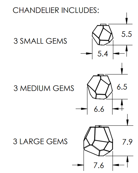 Rylight Gem handgeblazen glazen vierkante hangende kroonluchter