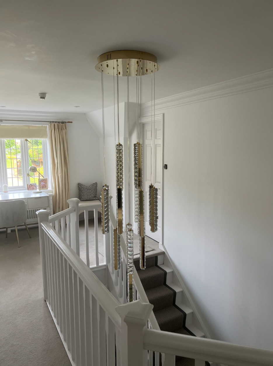 Rylight 12/15/18/21/24-lichte spiraalvormige kristallen kroonluchter