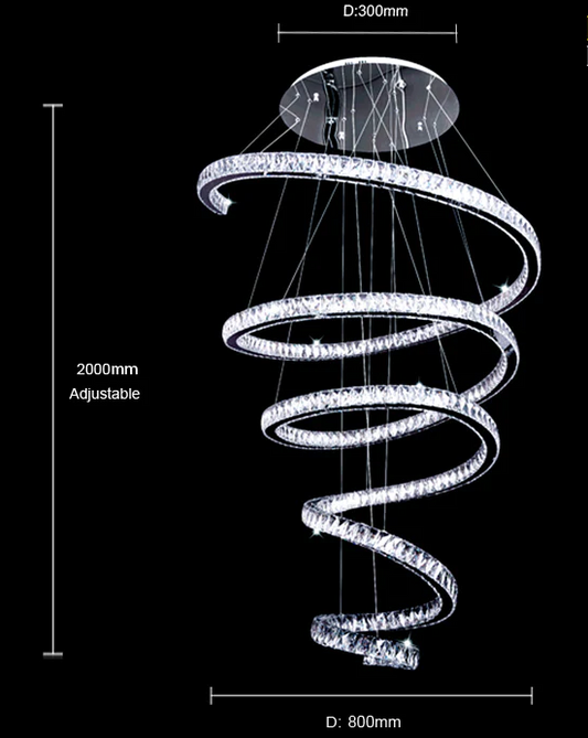 Rylight spiraalvormige kristallen kroonluchter