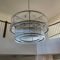 ثريا رايلايت الزجاجية المزخرفة المصنوعة يدويًا والمكونة من طبقتين