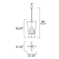 Rylight 5/8-lichts 23"/21" brede glazen staaf hanglamp