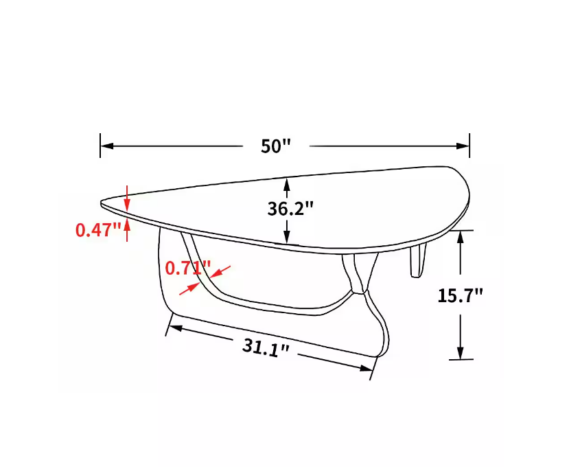 Rylight Triangular Glass Coffee Table