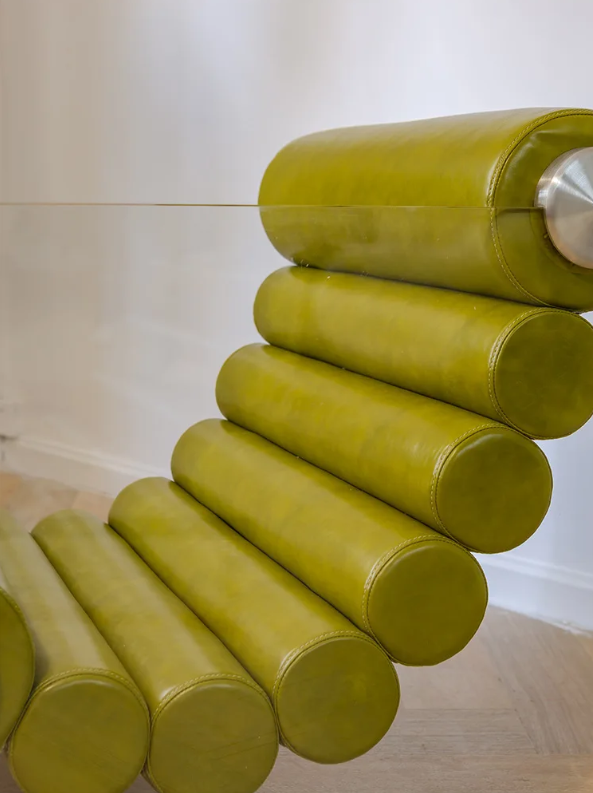 Rylight Italian Minimalist Glass Leg Accent Chair