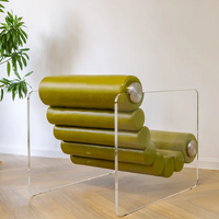 Rylight Italian Minimalist Glass Leg Accent Chair