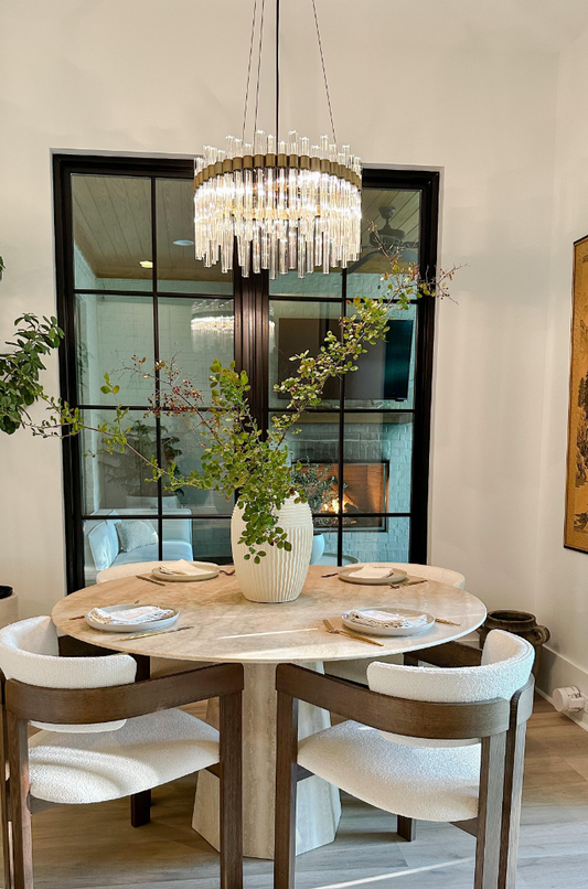 Moderne ronde glazen kroonluchter voor woon-/eetkamer/slaapkamer 