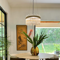 Moderne ronde glazen kroonluchter voor woon-/eetkamer/slaapkamer 