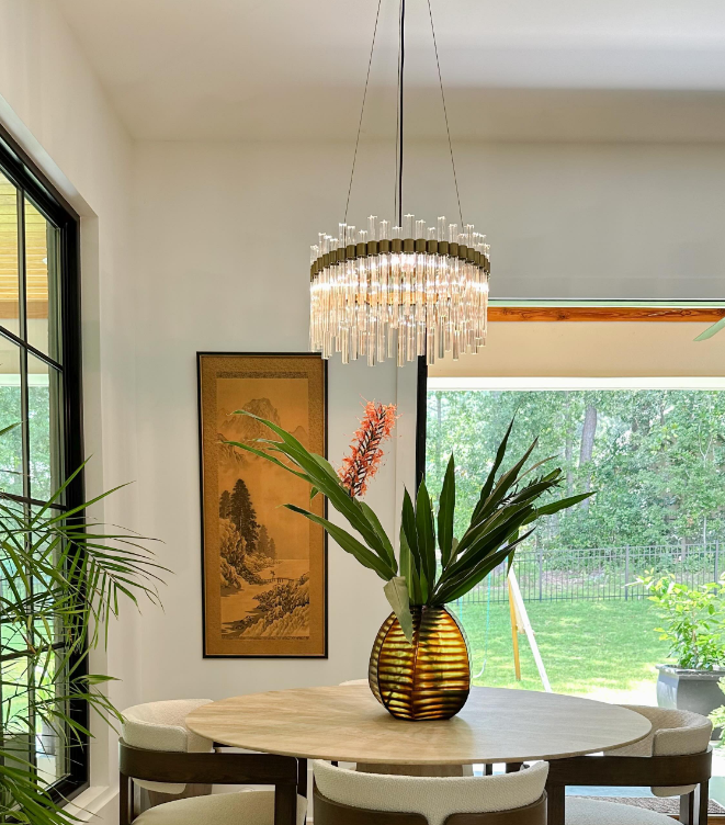 Moderne ronde glazen kroonluchter voor woon-/eetkamer/slaapkamer 